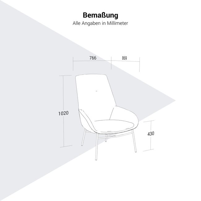 NOELLE Lounge-Sessel | 4-Fuß-Gestell, hohe Rückenlehne