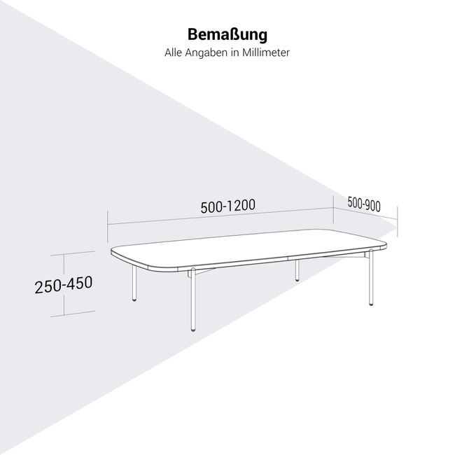 MORPHE Couchtisch | 500-1200 mm, Rund oder rechteckig