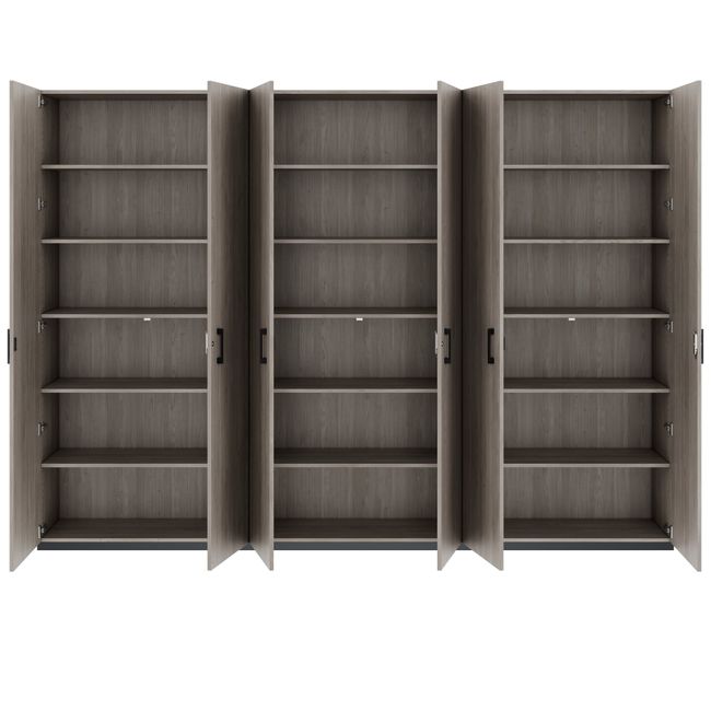 CHOICE Schrankwand | 6OH, 3000 x 2170 mm, Nordeiche grau