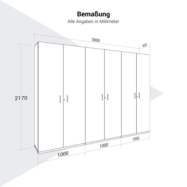 CHOICE Schrankwand | 6OH, 3000 x 2170 mm, Sandesche CHOICE Schrankwand | 6OH, 3000 x 2170 mm, Sandesche