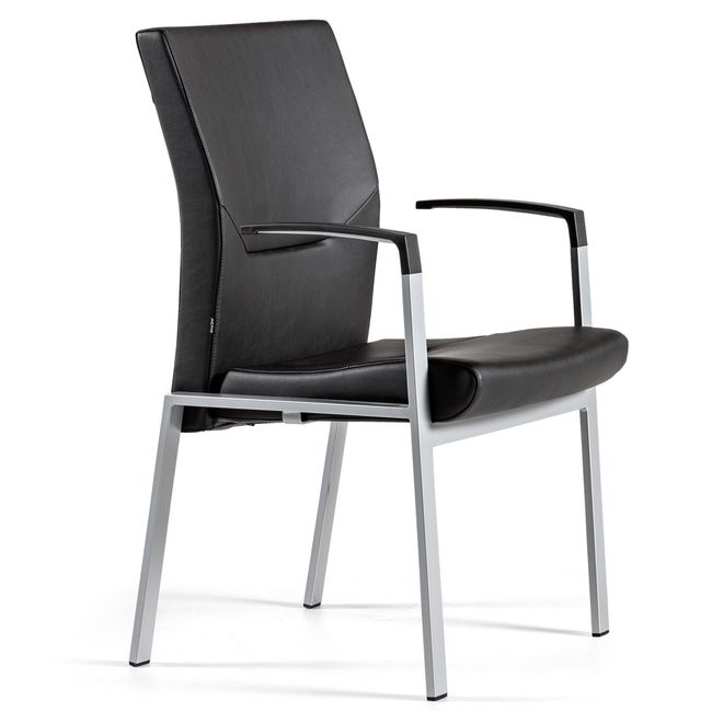 NAROS Besucherstuhl | 4-Fuß- oder Kufengestell, feste Armlehnen