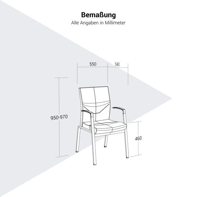 NAROS Besucherstuhl | 4-Fuß- oder Kufengestell, feste Armlehnen