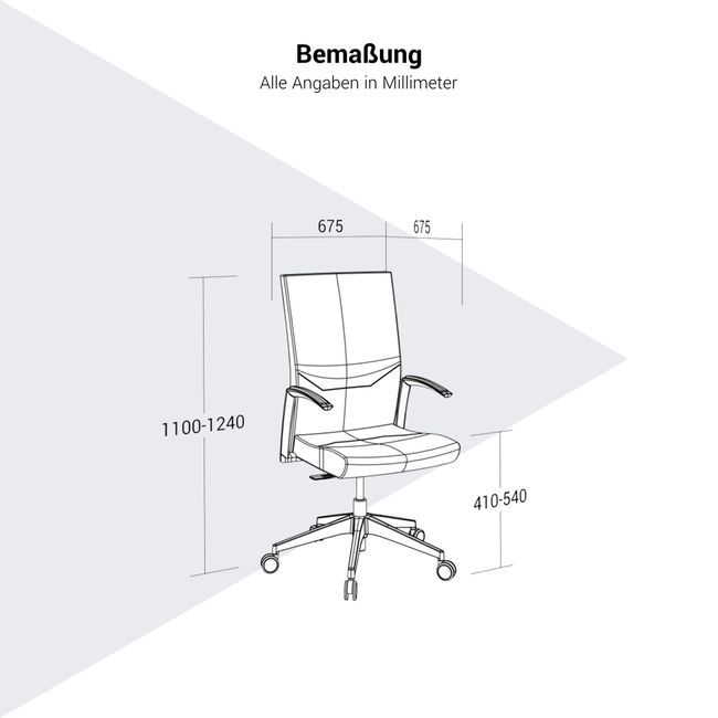 NAROS Bürodrehstuhl | 5-Stern-Fußkreuz, optional mit Synchronmechanik und Kopfstütze