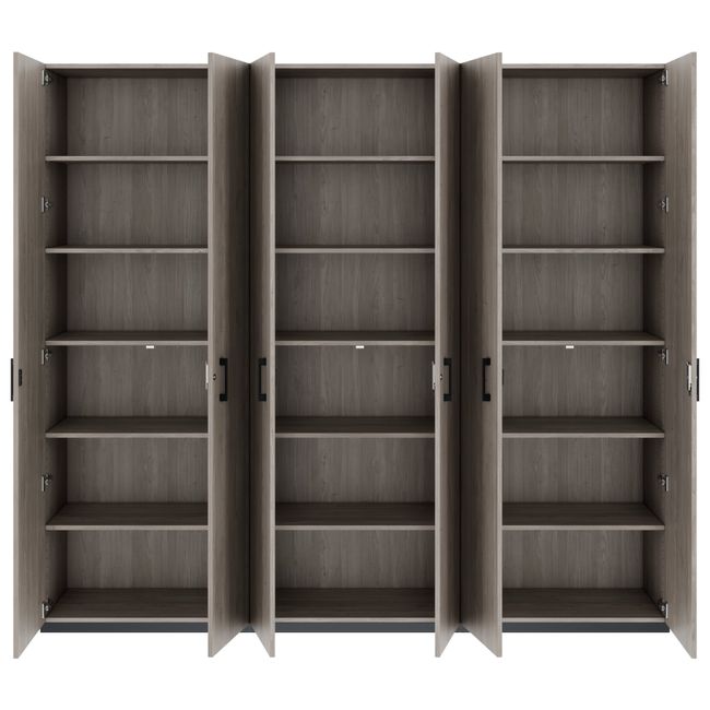 CHOICE Schrankwand | 6OH, 2400 x 2170 mm, Nordeiche grau