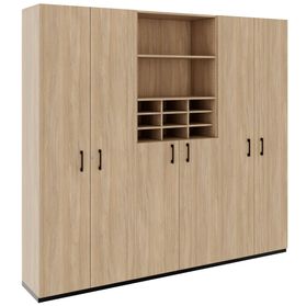 CHOICE Schrankwand | 6OH, 2400 x 2170 mm, Bernsteineiche