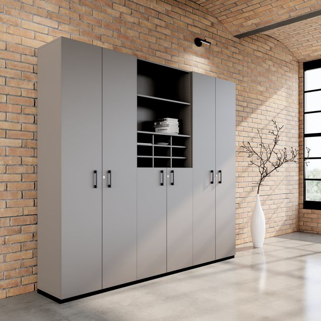 CHOICE Schrankwand | 6OH, 2400 x 2170 mm, Cubanitgrau CHOICE Schrankwand | 6OH, 2400 x 2170 mm, Cubanitgrau