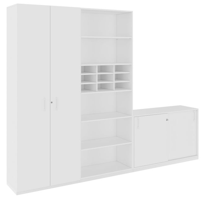 CHOICE Schrankwand | 6OH, 2800 x 2170 mm, Weiß