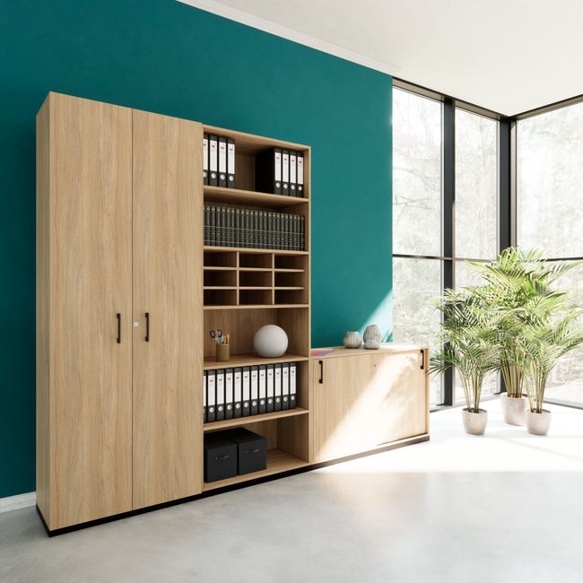 CHOICE Schrankwand | 6OH, 2800 x 2170 mm, Bernsteineiche CHOICE Schrankwand | 6OH, 2800 x 2170 mm, Bernsteineiche