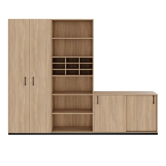 CHOICE Schrankwand | 6OH, 2800 x 2170 mm, Bernsteineiche CHOICE Schrankwand | 6OH, 2800 x 2170 mm, Bernsteineiche