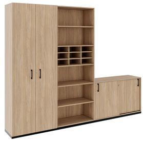 CHOICE Schrankwand | 6OH, 2800 x 2170 mm, Bernsteineiche