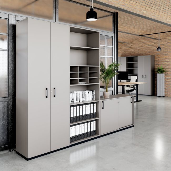CHOICE Schrankwand | 6OH, 2800 x 2170 mm, Cubanitgrau CHOICE Schrankwand | 6OH, 2800 x 2170 mm, Cubanitgrau