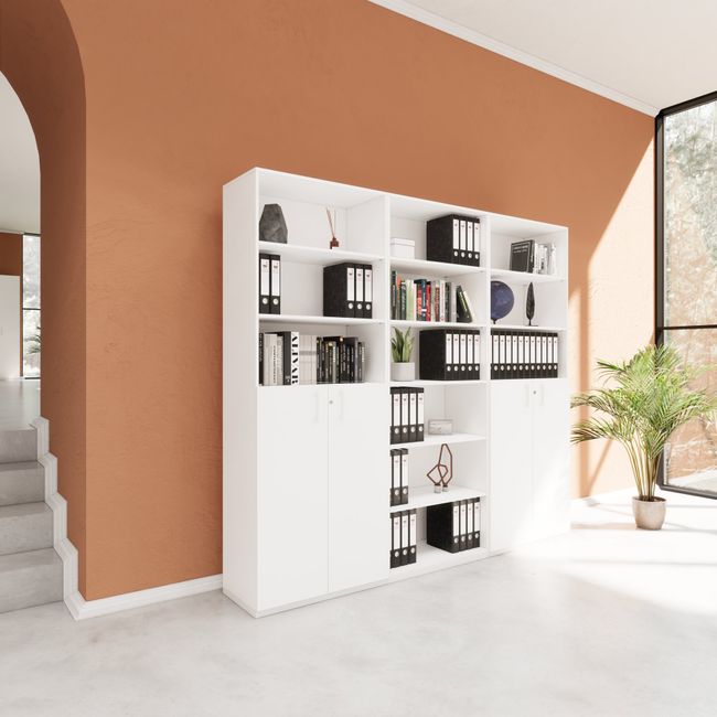 CHOICE Schrankwand | 6OH, 2400 x 2170 mm, Weiß CHOICE Schrankwand | 6OH, 2400 x 2170 mm, Weiß