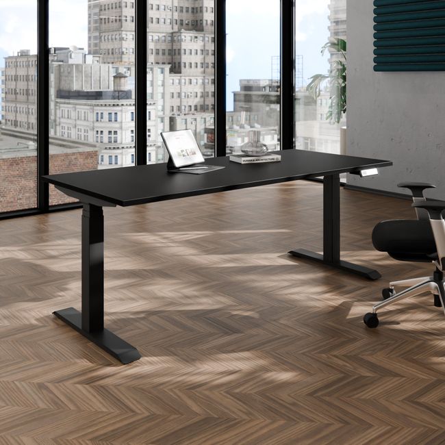 TELDRA Pro, 2-Motoren-Schreibtisch | 1200 - 2000 mm, elektrisch höhenverstellbar, Schwarz 