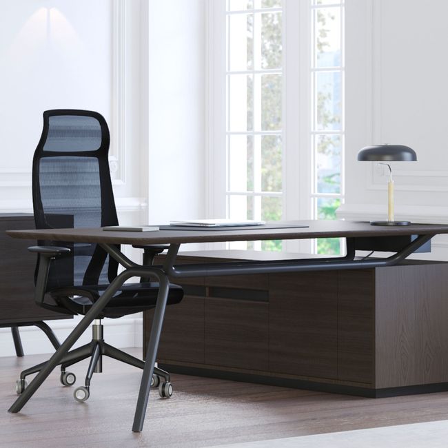 ARQUS Chefschreibtisch | 1800-2200 x 760 mm, Echtholzfurnier