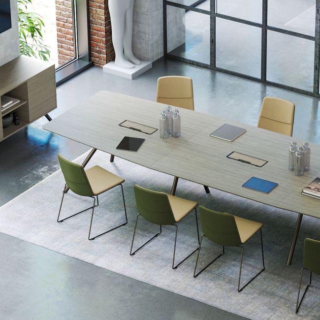 ARQUS Konferenztisch | 2000-4200 x 760 mm (6-12 Personen), Echtholzfurnier