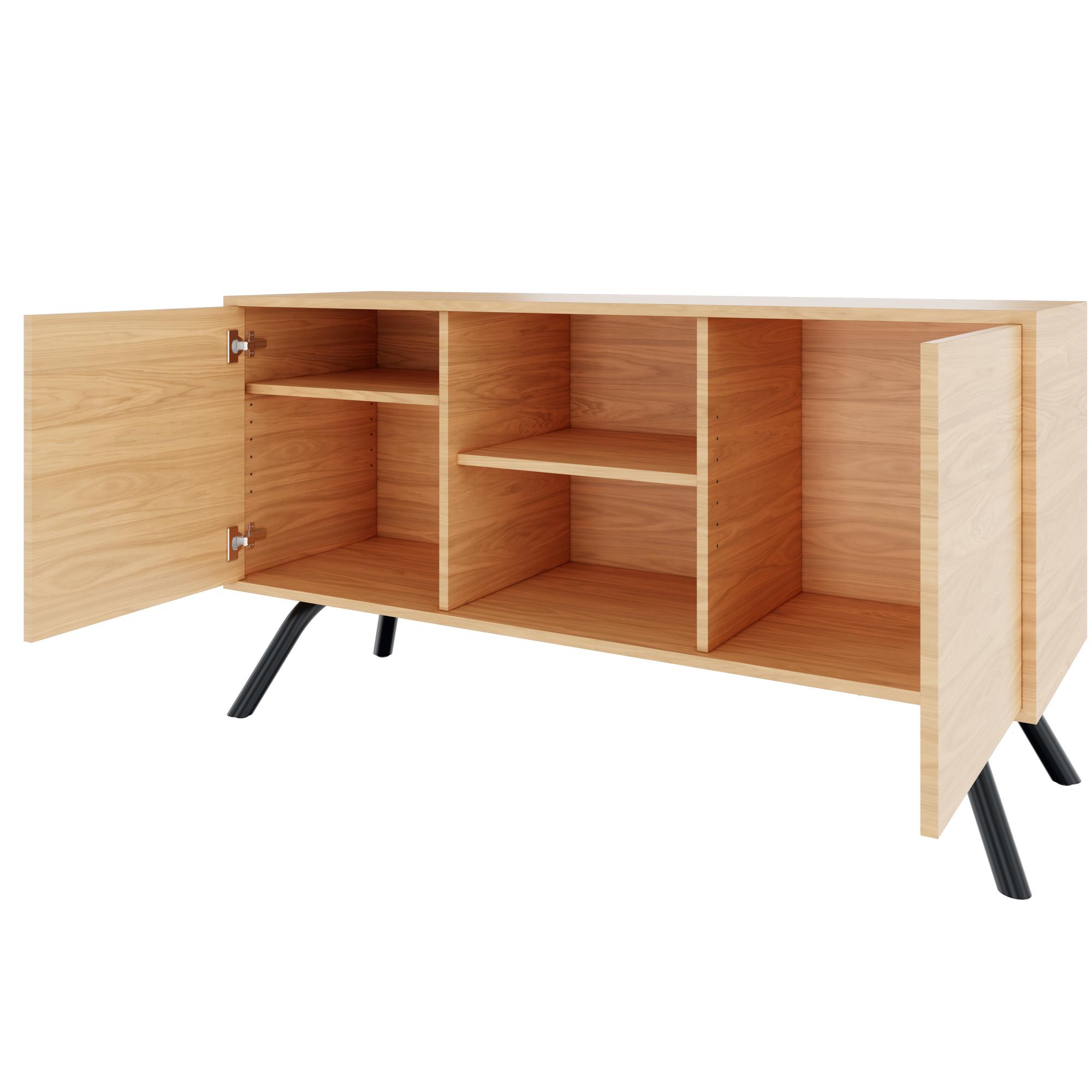 ARQUS Lowboard | 1400 x 760 mm, Push-To-Open, Echtholzfurnier - 4 Main Image