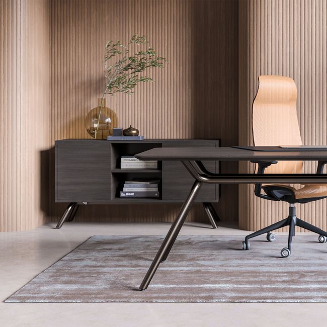 ARQUS Lowboard | 1400 x 760 mm, Push-To-Open, Echtholzfurnier