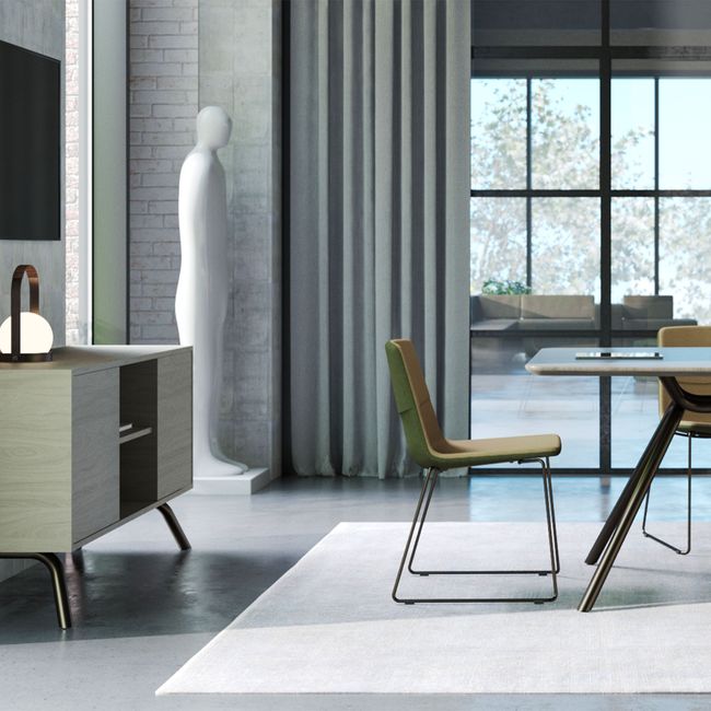 ARQUS Lowboard | 1400 x 760 mm, Push-To-Open, Echtholzfurnier