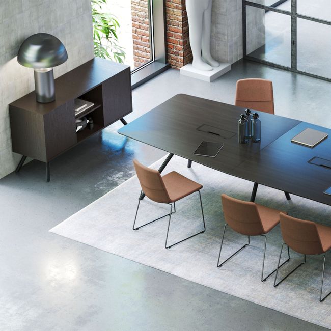 ARQUS Lowboard | 1400 x 760 mm, Push-To-Open, Echtholzfurnier