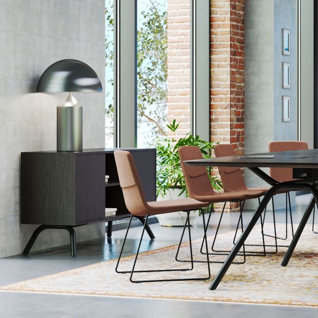 ARQUS Lowboard | 1400 x 760 mm, Push-To-Open, Echtholzfurnier