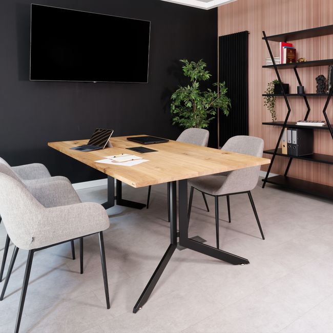 AXY Konferenztisch | 1600-2400 mm, drei Gestellvarianten, optionale Mediabox AXY Konferenztisch | 1600-2400 mm, drei Gestellvarianten, optionale Mediabox