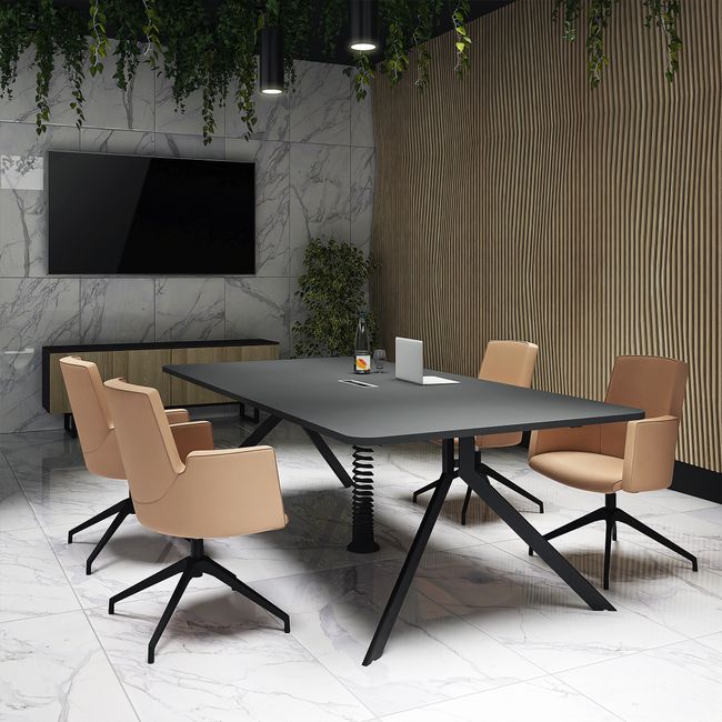 AXY Konferenztisch | 1600-2400 mm, drei Gestellvarianten, optionale Mediabox AXY Konferenztisch | 1600-2400 mm, drei Gestellvarianten, optionale Mediabox