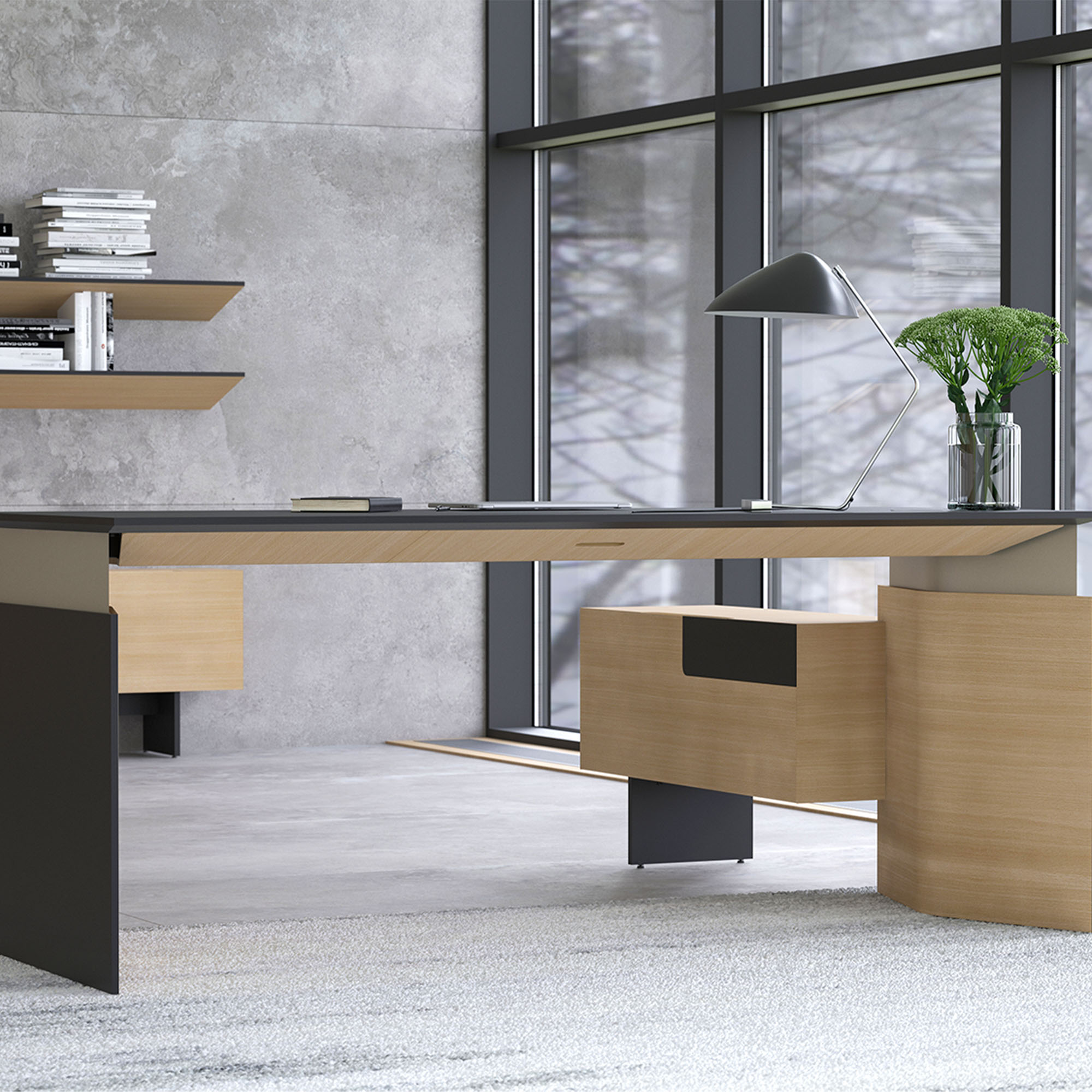 MOVE&LEAD Schreibtisch-Standcontainer | 1000 x 580 mm, Schublade mit Soft Close - 2 Main Image