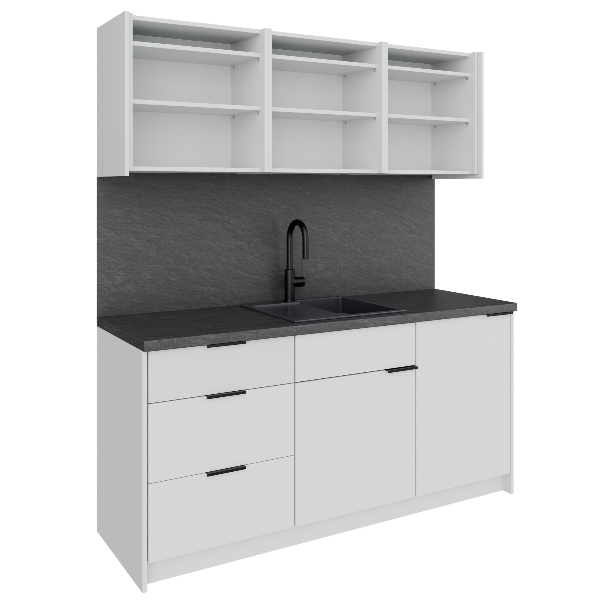 CULINART Büroküche  | 1800 x 2100 mm, Schubladen, Schränke & Kompositspüle - 1 Main Image