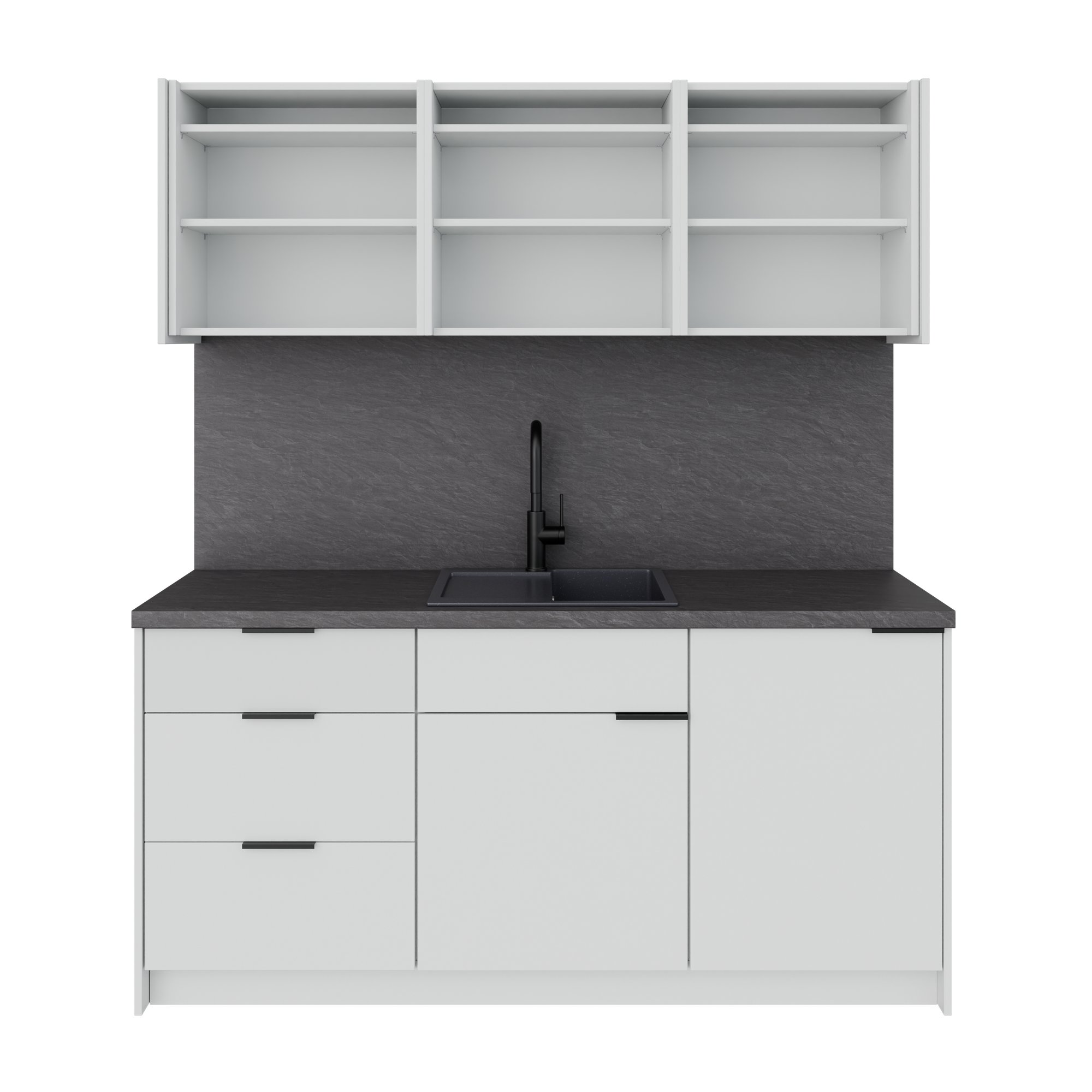 CULINART Büroküche  | 1800 x 2100 mm, Schubladen, Schränke & Kompositspüle - 3 Main Image