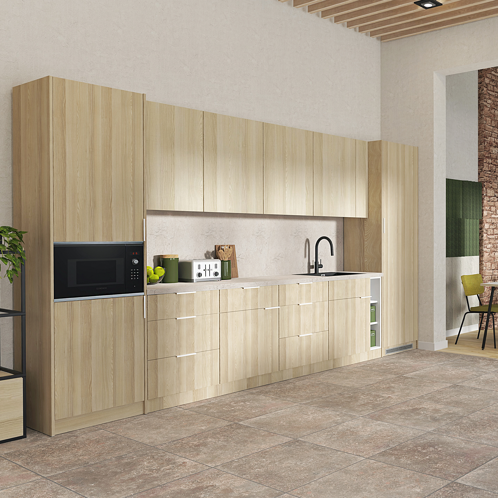 CULINART Büroküche  | 1800 x 2100 mm, Schubladen, Schränke & Kompositspüle - 8 Main Image