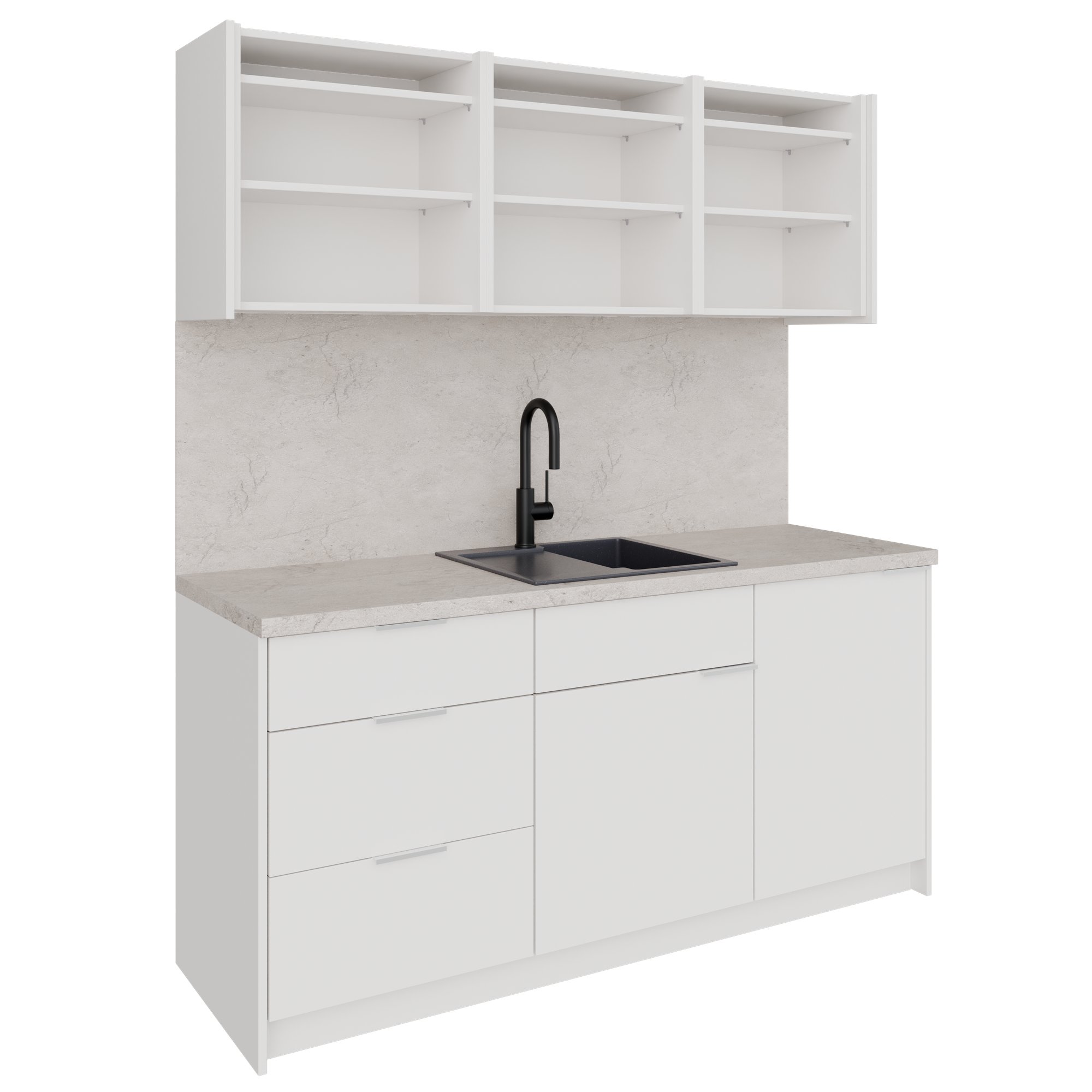 CULINART Büroküche  | 1800 x 2100 mm, Schubladen, Schränke & Kompositspüle - 9 Main Image