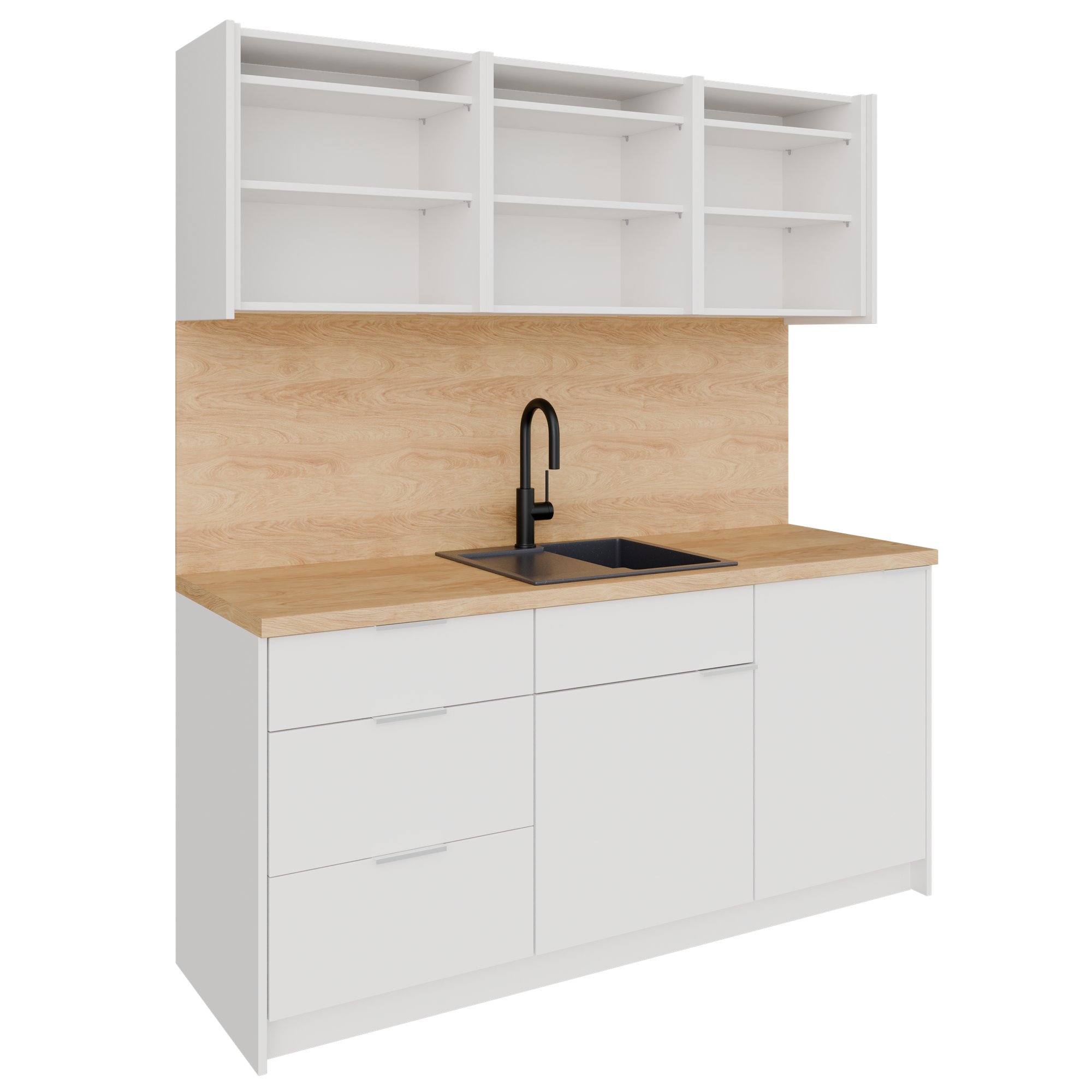 CULINART Büroküche  | 1800 x 2100 mm, Schubladen, Schränke & Kompositspüle - 10 Main Image