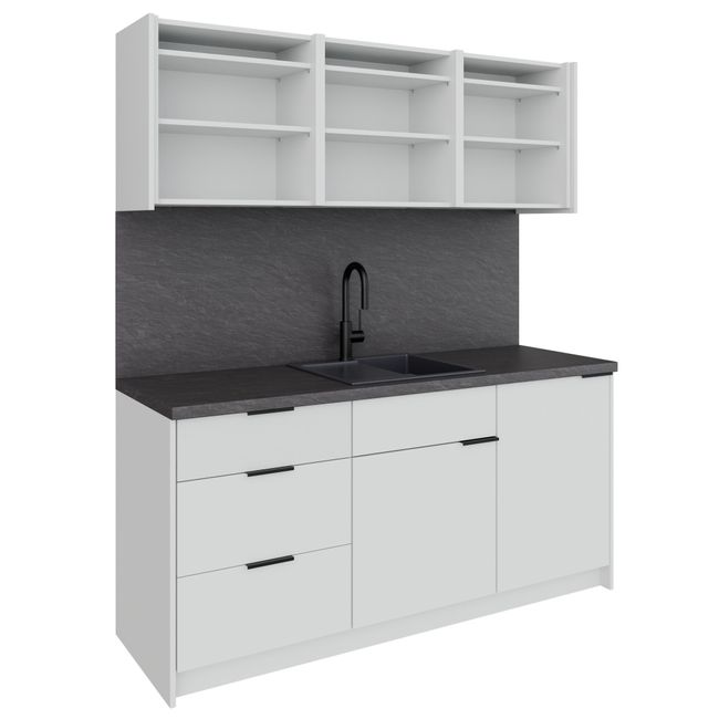 CULINART Büroküche  | 1800 x 2100 mm, Schubladen, Schränke & Kompositspüle CULINART Büroküche  | 1800 x 2100 mm, Schubladen, Schränke & Kompositspüle