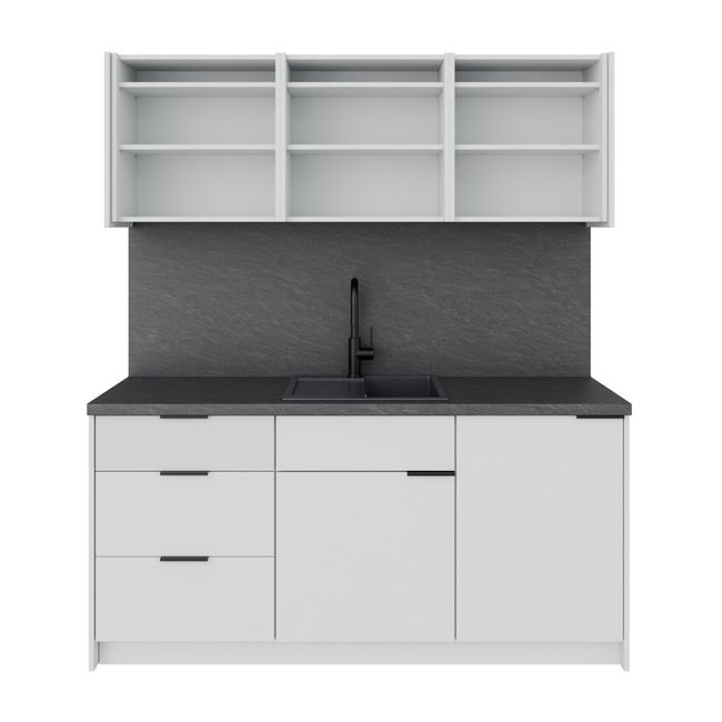 CULINART Büroküche  | 1800 x 2100 mm, Schubladen, Schränke & Kompositspüle CULINART Büroküche  | 1800 x 2100 mm, Schubladen, Schränke & Kompositspüle