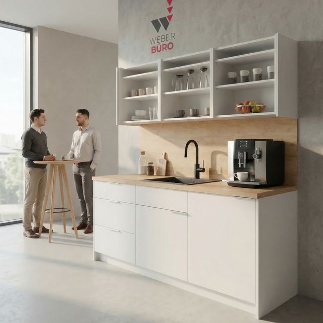 CULINART Büroküche  | 1800 x 2100 mm, Schubladen, Schränke & Kompositspüle