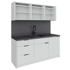 CULINART Büroküche  | 1800 x 2100 mm, Schubladen, Schränke & Kompositspüle