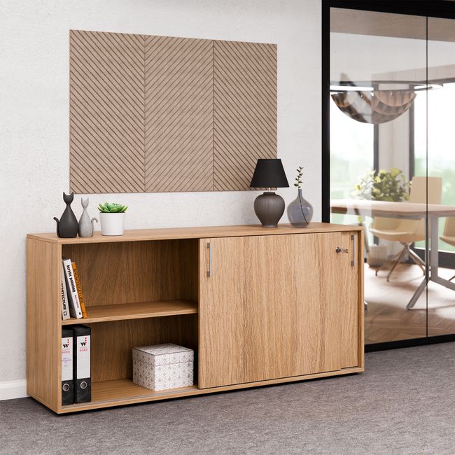 CHOICE Schiebetürenschrank | 2 OH, 1600 x 740 mm, Bernsteineiche