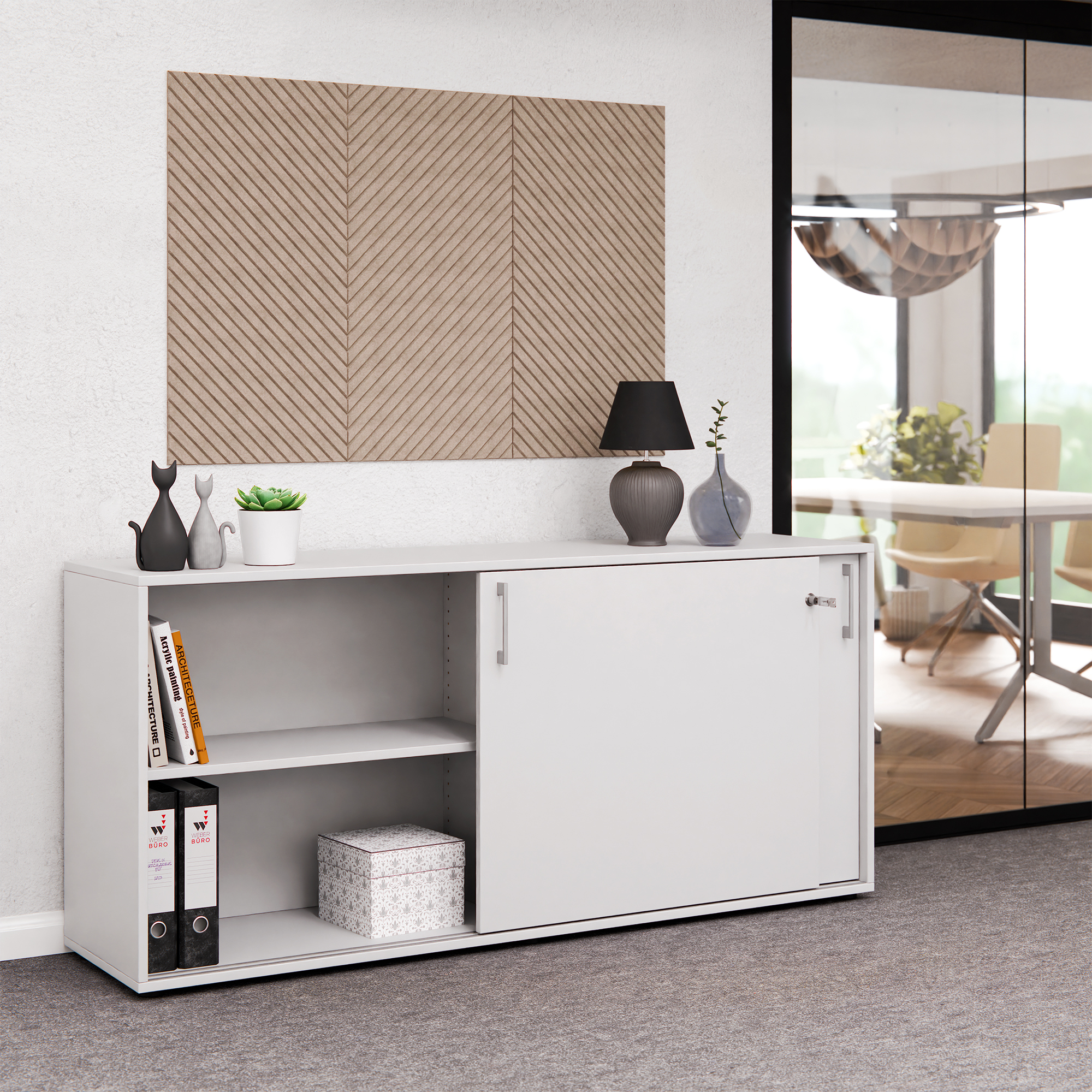 CHOICE Schiebetürenschrank | 2 OH, 1600 x 740 mm, Perlgrau - 2 Main Image