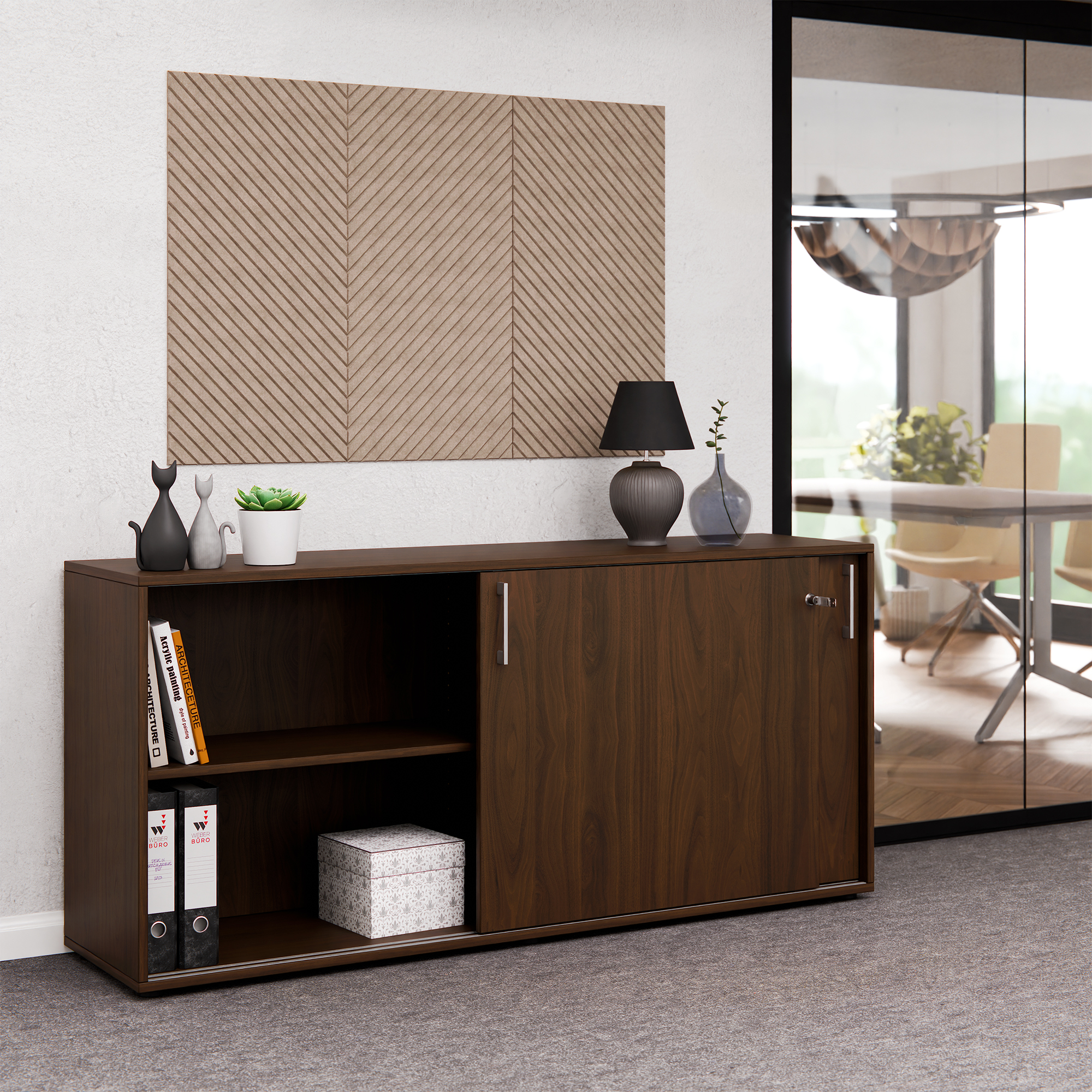 CHOICE Schiebetürenschrank | 2 OH, 1600 x 740 mm, Nussbaum - 2 Main Image