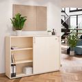 Armoire à portes coulissantes CHOICE | 3 étagères, 1600 x 1095 mm, érable - 2 Thumbnail Image