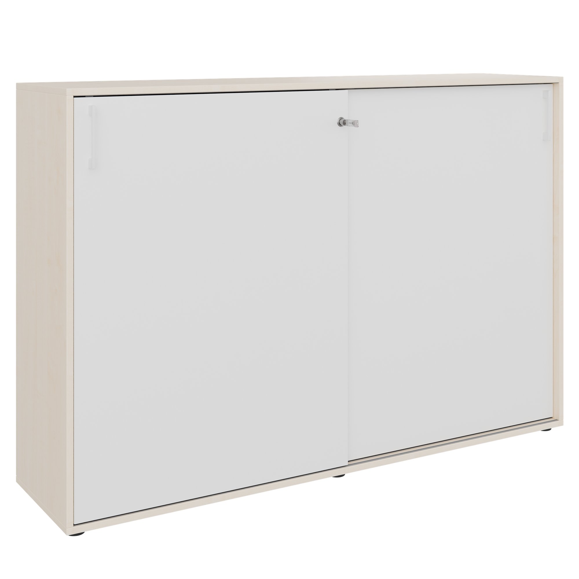 Armoire à portes coulissantes CHOICE | 3 OH, 1600 x 1095 mm, érable / blanc - 1 Main Image