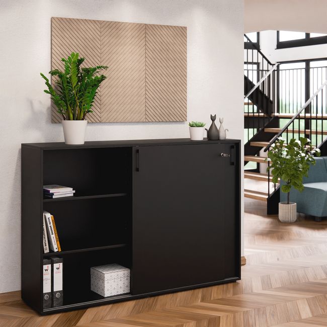 CHOICE Schiebetürenschrank | 3 OH, 1600 x 1095 mm, Schwarz