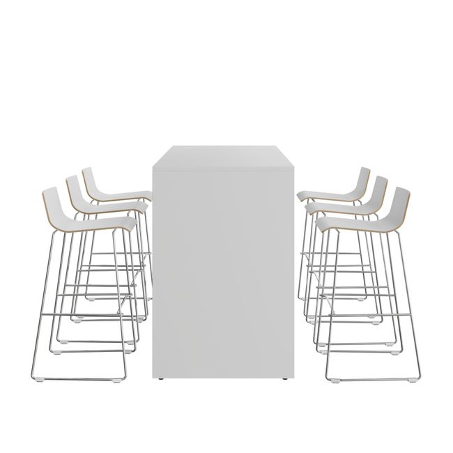 LIGHT & MOON WOOD | Barhocker-Hochtisch Set, Weiß