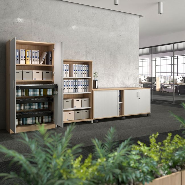 UNI Plus Schranksystem | 2-5 OH, offenes Regal, Flügeltüren oder Querrollladen