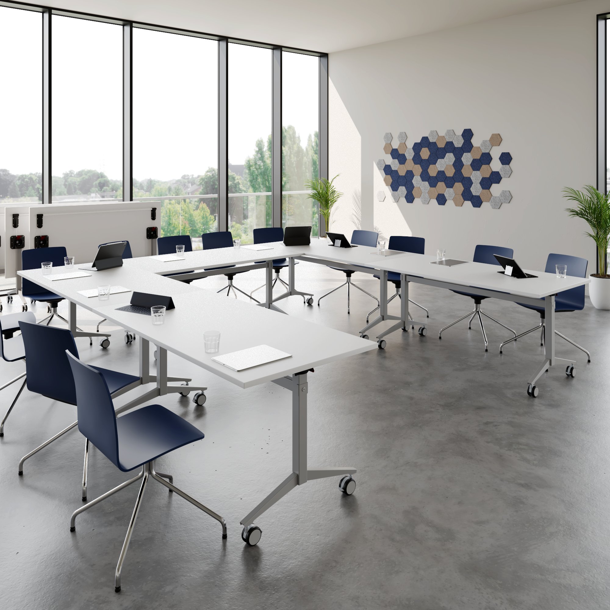 FOTA Klapptisch | 1600 x 800 mm, Rollbar, Klappbar, Weiß - 2 Main Image