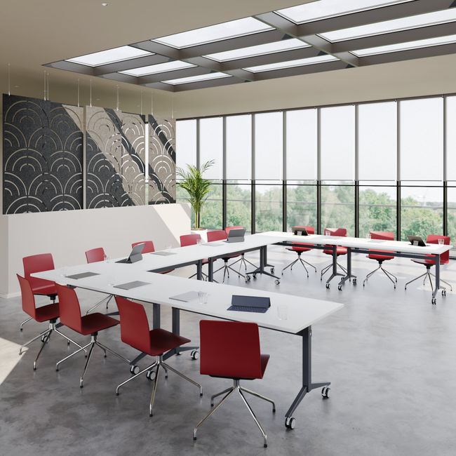 FOTA Klapptisch | 1600 x 800 mm, Rollbar, Klappbar, Weiß