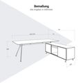 ARKONIS Schreibtisch mit Sideboard | 2000-2200 x 745 mm