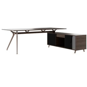 ARKONIS Schreibtisch mit Sideboard | 2000-2200 x 745 mm