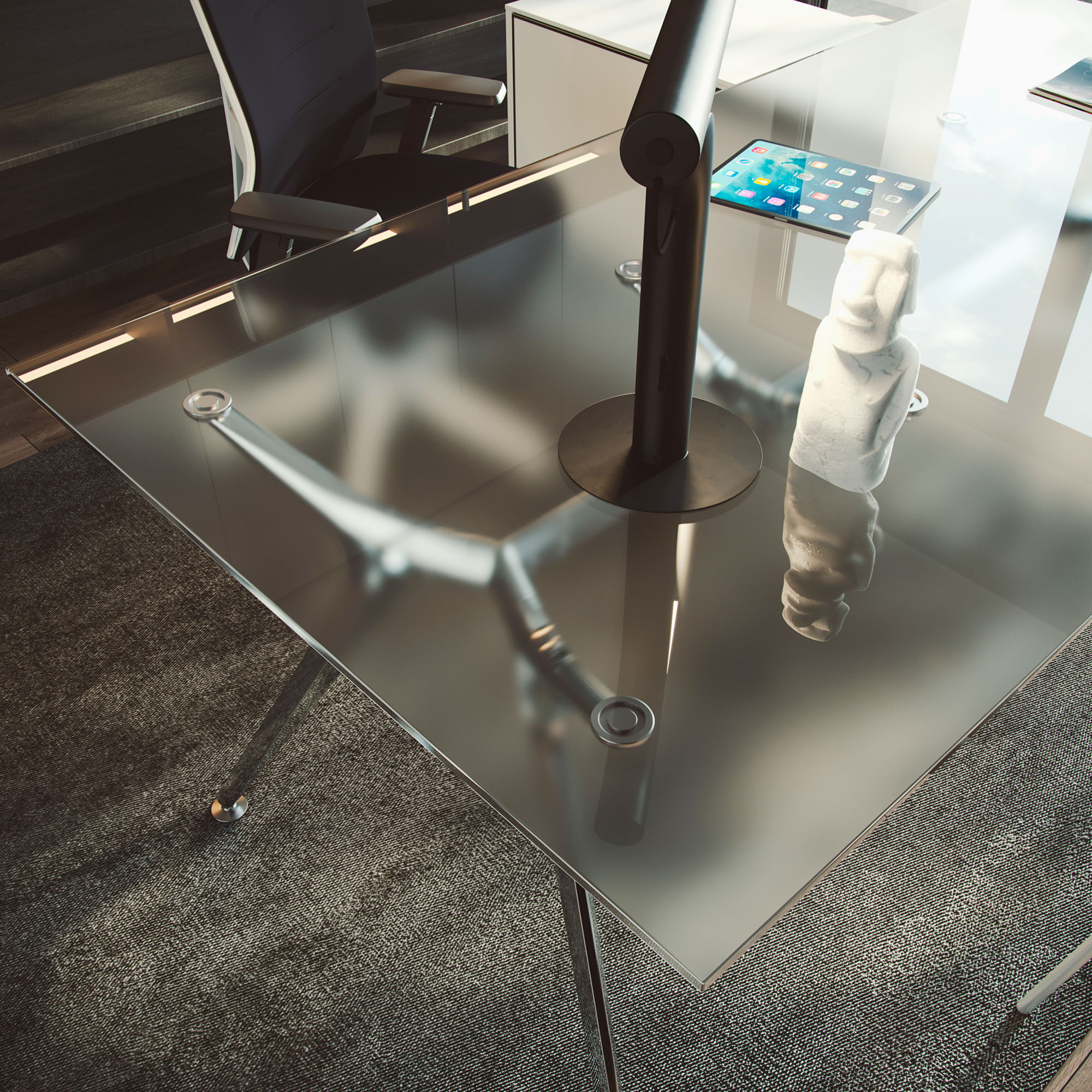 ARKONIS Schreibtisch | 2000-2200 x 745 mm, Glasplatte - 10 Main Image