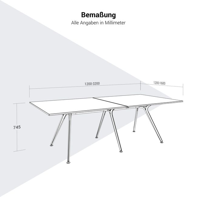 ARKONIS Konferenztisch | 1200-3200 x 1200-1600 mm (4-10 Personen)